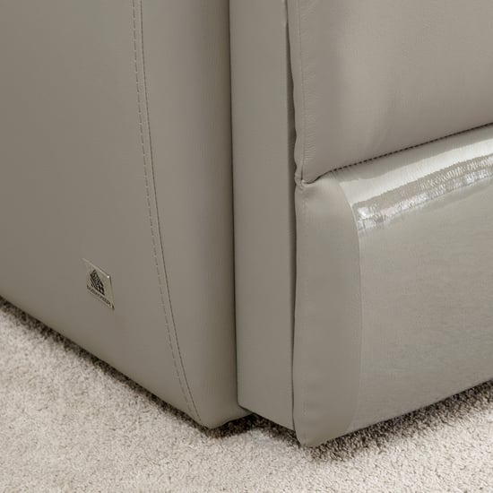 Torino Half Leather 3-Seater Electric Recliner with Right Chaise - Grey