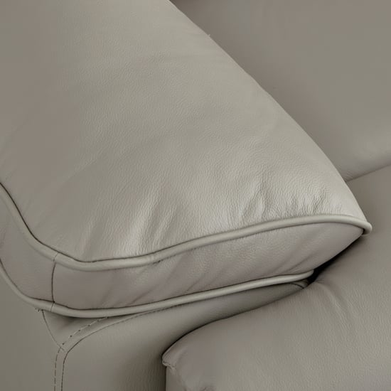 Torino Half Leather 3-Seater Electric Recliner with Right Chaise - Grey