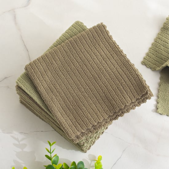Fervid Botanica Set of 10 Microfibre Cleaning Cloth - Green and Brown