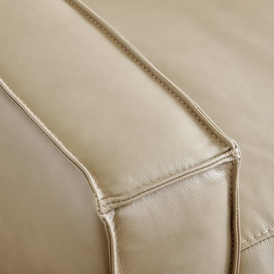 Hamburg Half Leather 1-Seater Swivel Rocking Recliner - Beige
