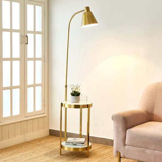 Melody Div Metal Floor Lamp with Shelf