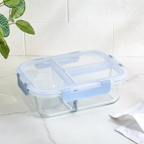 Korobka Meadow Borosilicate Glass 3 Partition Lunch Box - 930ml