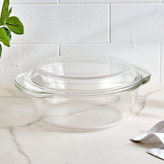 Bakers Pride Elara Borosilicate Glass Casserole with Lid - 1.5L