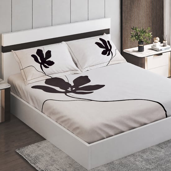 Ecliptic Saga Fleurbsd Cotton 200TC Printed 3Pcs King Fitted Bedsheet Set
