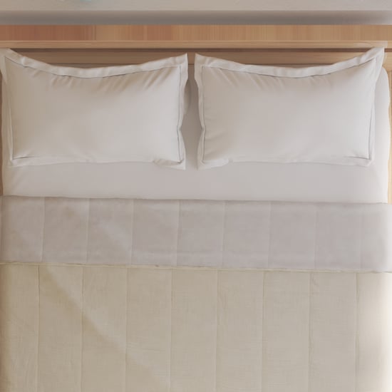 Natural Tranq Ondora Cotton Reversible Double Bed Cover