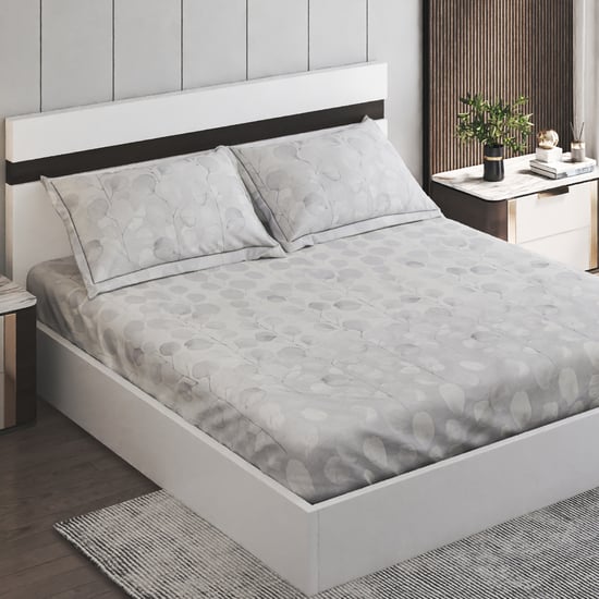 Iced Palace Louise Cotton 180TC Printed 3pcs Super King Bedsheet Set