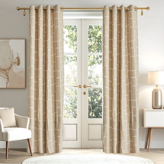 Southwalk Set of 2 Jacquard Light Filtering Door Curtains - 9ft