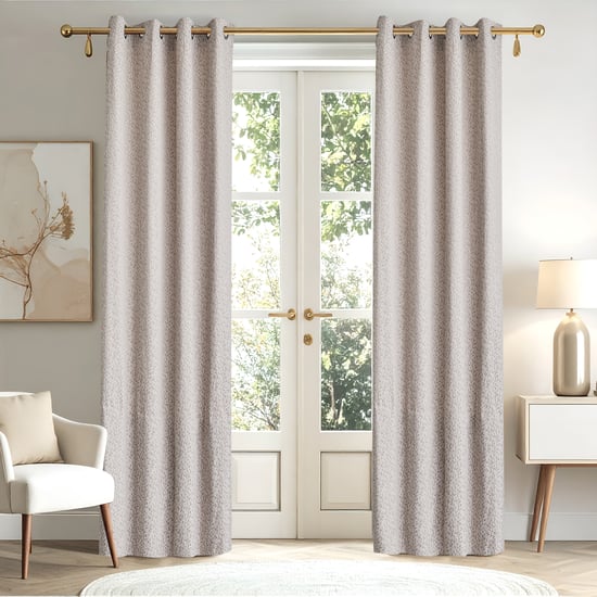 Southwalk Set of 2 Jacquard Light Filtering Door Curtains - 9ft