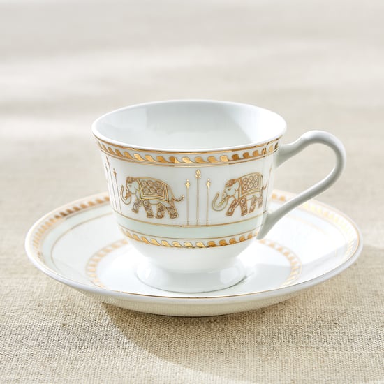India Inspired Elephant Bone China Cup and Saucer - 150ml