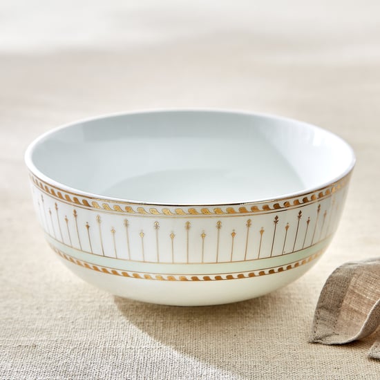 India Inspired Elephant Bone China Printed Cereal Bowl - 600ml