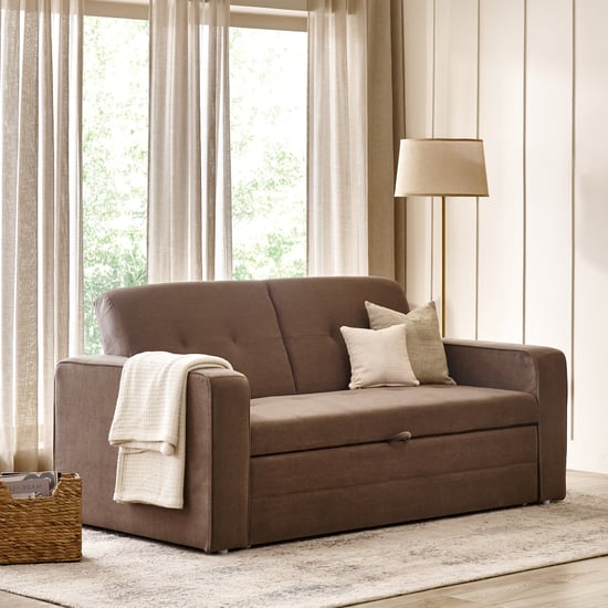 Helios Comet NXT Fabric 2-Seater Sofa Bed - Brown