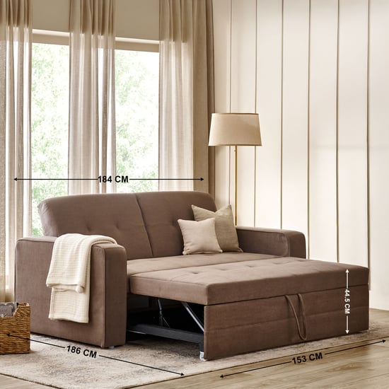 Helios Comet NXT Fabric 2-Seater Sofa Bed - Brown