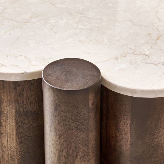 Alexa Marble Top End Table - Walnut