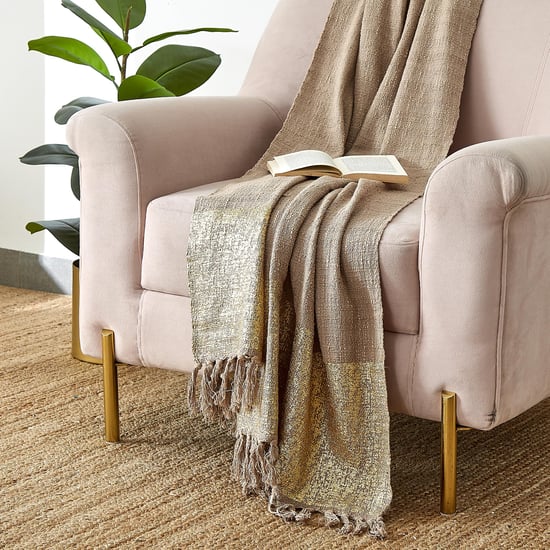 Glimmer Dusk Calico Poppy Loom Cotton Foil Printed Single Throw