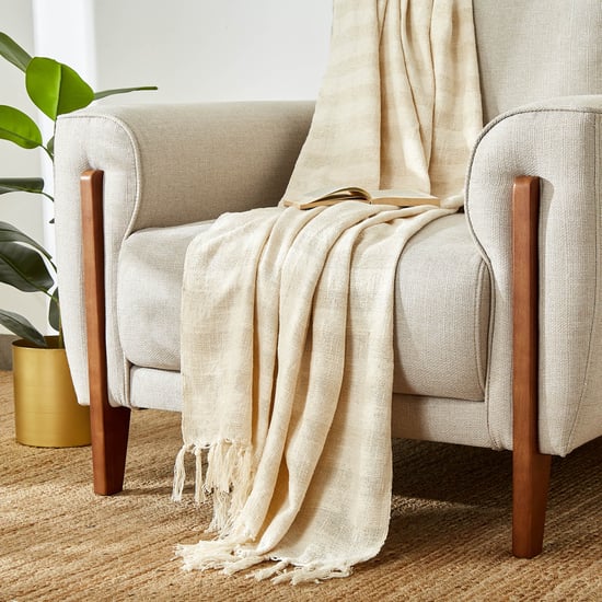 Glimmer Luxe Calico Carni Loom Cotton Lurex Embroidered Single Throw