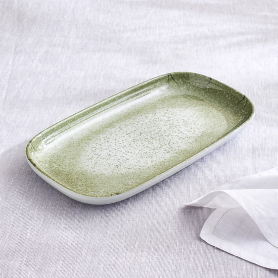 Meadows Reactive Moss Tile Melamine Serving Platter - 28x14cm