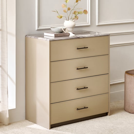 Clair De Lune Chest of 4 Drawers - Beige