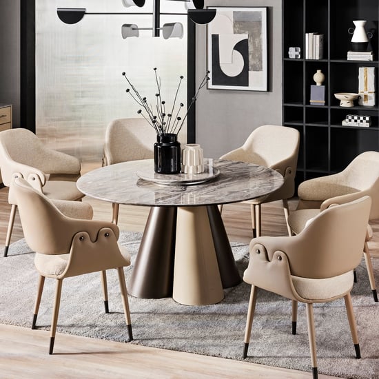 Clair De Lune Set of 2 Fabric Dining Chairs - Beige