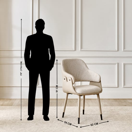Clair De Lune Set of 2 Fabric Dining Chairs - Beige