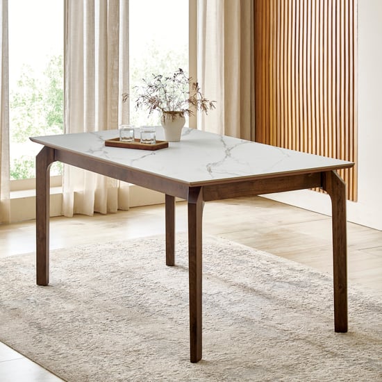 Falcon NXT Ceramic Top 6-Seater Dining Table - White