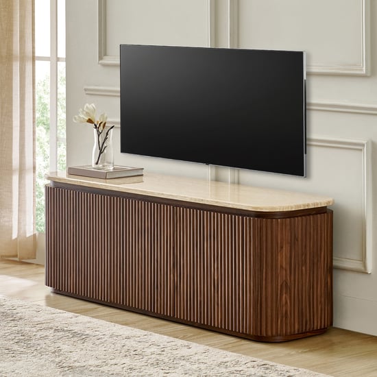 Sundried Sanctuary Faux Marble Top TV Unit - Walnut