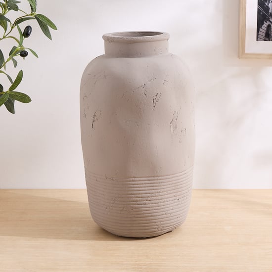 Grain Bruno Terracotta Ribbed Floor Vase