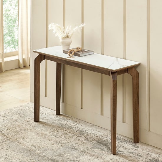 Falcon NXT Ceramic Top Console Table - Walnut