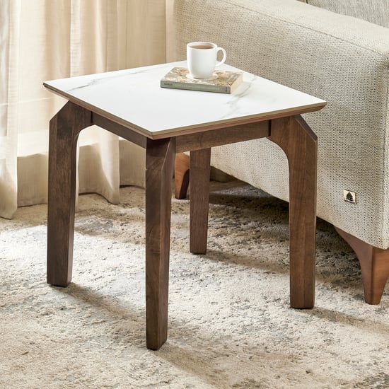 Falcon NXT Ceramic Top End Table - Walnut
