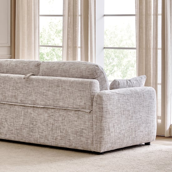 Canaria Fabric 3-Seater Sofa Bed with Cushions - Ivory