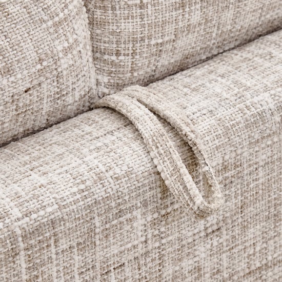 Canaria Fabric 3-Seater Sofa Bed with Cushions - Ivory