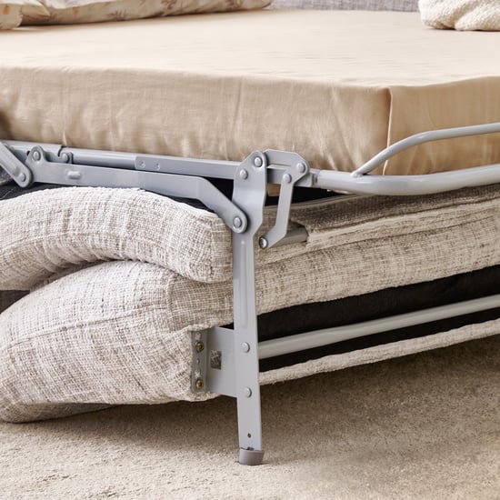 Canaria Fabric 3-Seater Sofa Bed with Cushions - Ivory