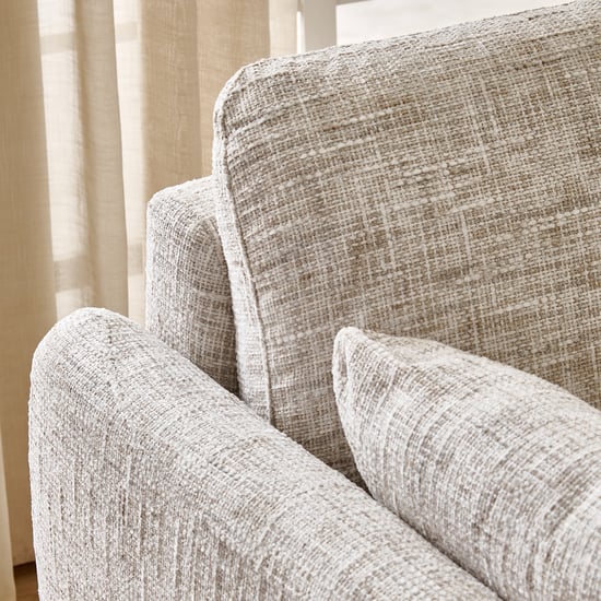 Canaria Fabric 3-Seater Sofa Bed with Cushions - Ivory