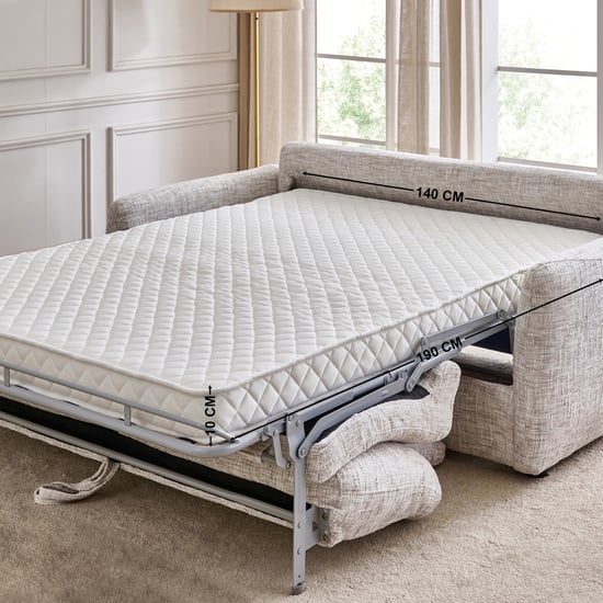 Canaria Fabric 3-Seater Sofa Bed with Cushions - Ivory