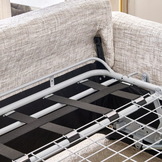 Canaria Fabric 3-Seater Sofa Bed with Cushions - Ivory