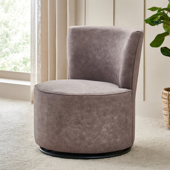 Noa Fabric Rotating Accent Chair - Brown