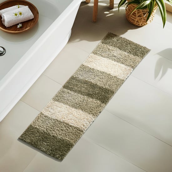 Pristine Melange Striped Anti-Slip Bath Runner - 130x45cm