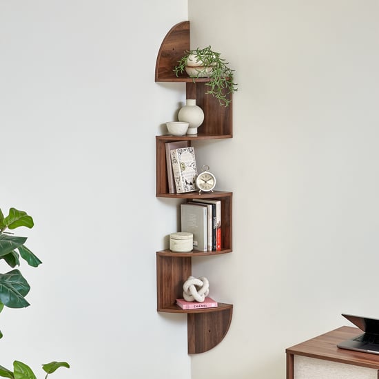 Kate 5-Tier Corner Shelf - Brown