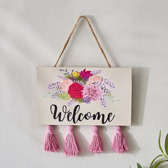 Garnet Interior Wooden Welcome Hanging Wall Accent