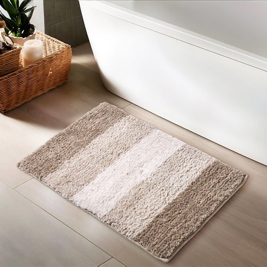 Pristine Melange Striped Anti-Slip Bath Mat - 70x45cm