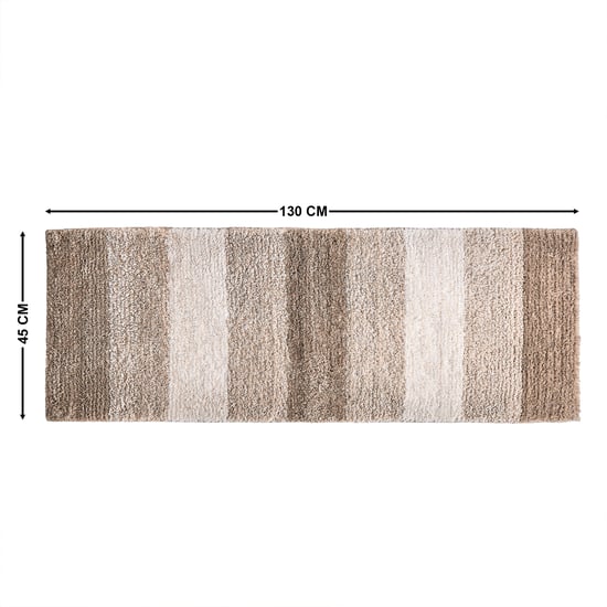 Pristine Melange Striped Anti-Slip Bath Runner - 130x45cm