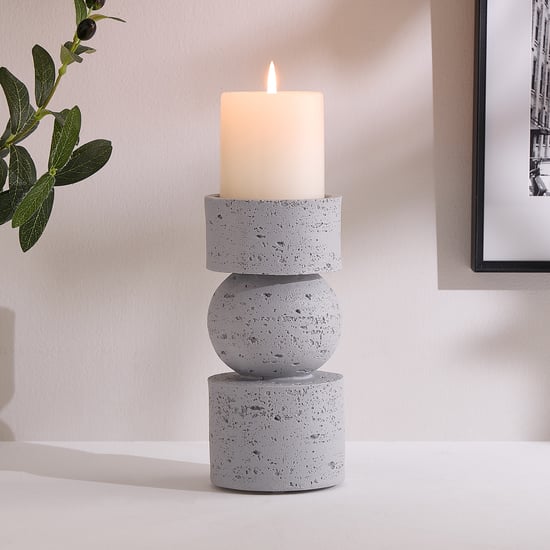 Alloy Deco Polyresin Pillar Candle Holder