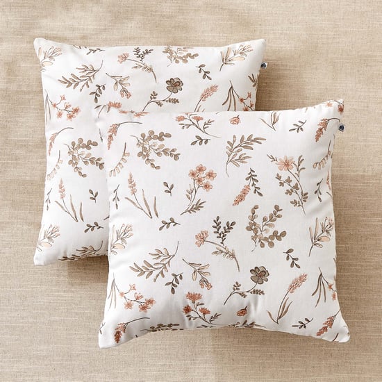 Ebony Grace Maple Set of 2 Floral Print Filled Cushion - 40x40cm