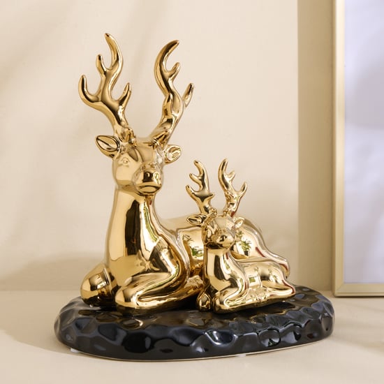 Brighton Rudo Ceramic Reindeer Mom and Baby Figurines