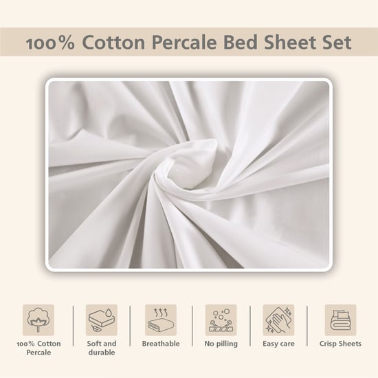 MASPAR Slumber Cotton 210TC 2Pcs Single Bedsheet Set
