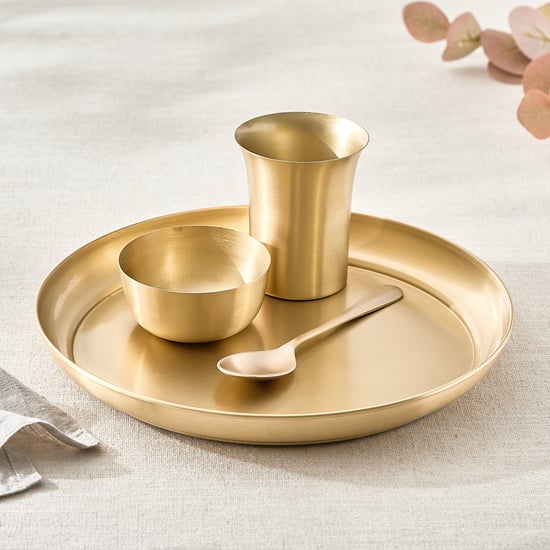 Corsica Muse Set of 4 Brass Thali Set
