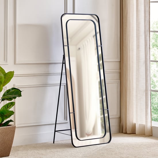 Clair Metal Standing Mirror - Black
