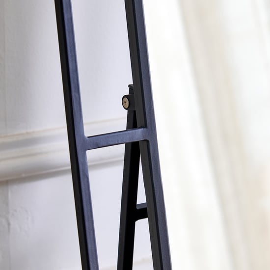 Saga Metal Standing Mirror - Black