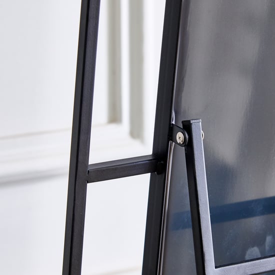 Saga Metal Standing Mirror - Black