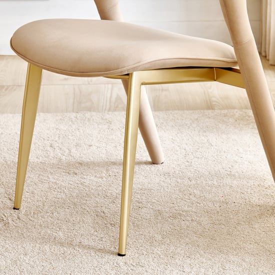 Monalisa Set of 2 Fabric Dining Chairs - Beige