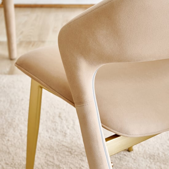 Monalisa Set of 2 Fabric Dining Chairs - Beige